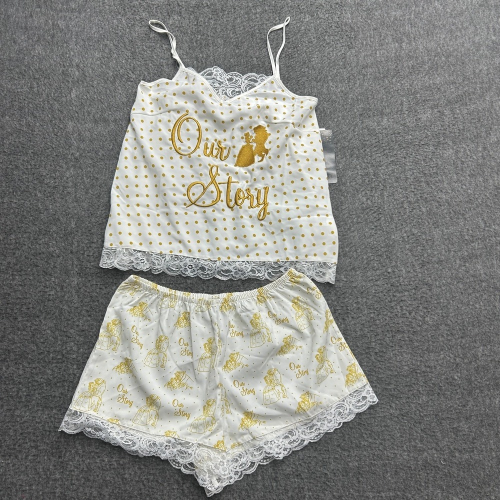 Disney Pajama Set Womens Beauty and The Beast XS Our Story Pjammy